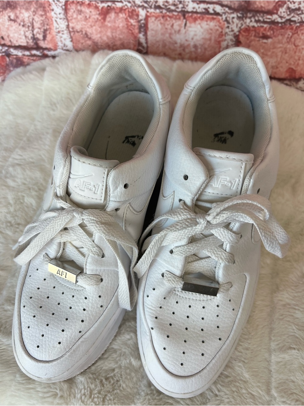 Nike Air Force 1 Sage Low Triple White Platform Sneakers Size 7.5 - Picture 4 of 10